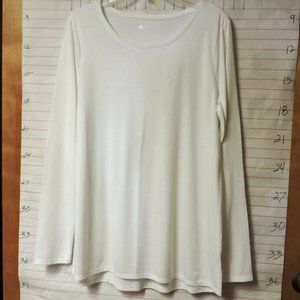 STYLUS womens size L, long sleeve, white, crew neck, top